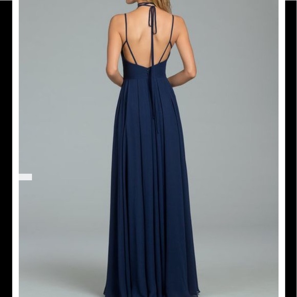 NWT HAYLEY PAIGE DRESSES 5810 Navy/Indigo PROM WEDDING Size 10 - Picture 2 of 11